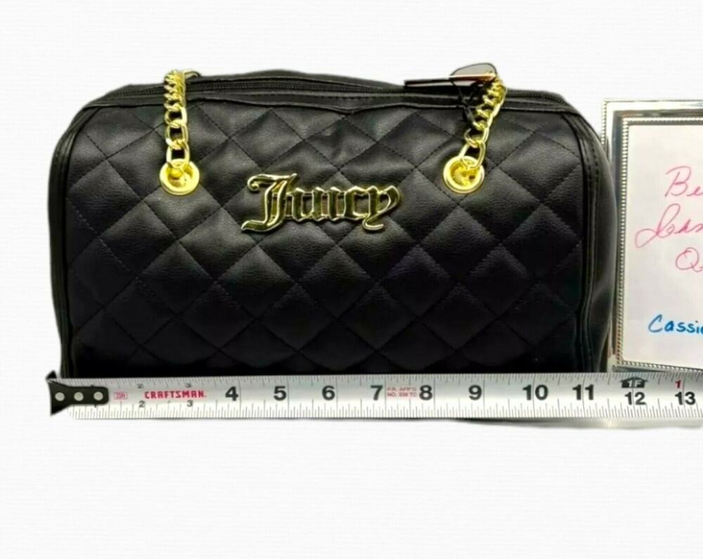 New! Juicy Couture "call it quits" black faux leather shoulder bag